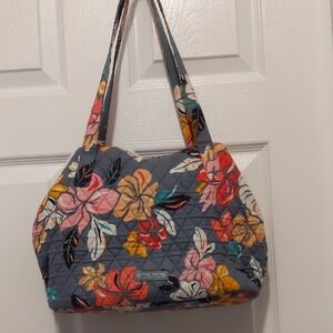 Vera Bradley Gray Floral Shoulder Purse Bag